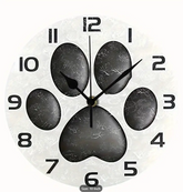 Charming Black Dog Paw Wall Clock - Silent, Non-Ticking, Oil Painting Design for Home, Office